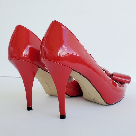 Ann Klein Mafaraday Candy Red Bow Heels Pumps PinUp - Picture 10 of 14